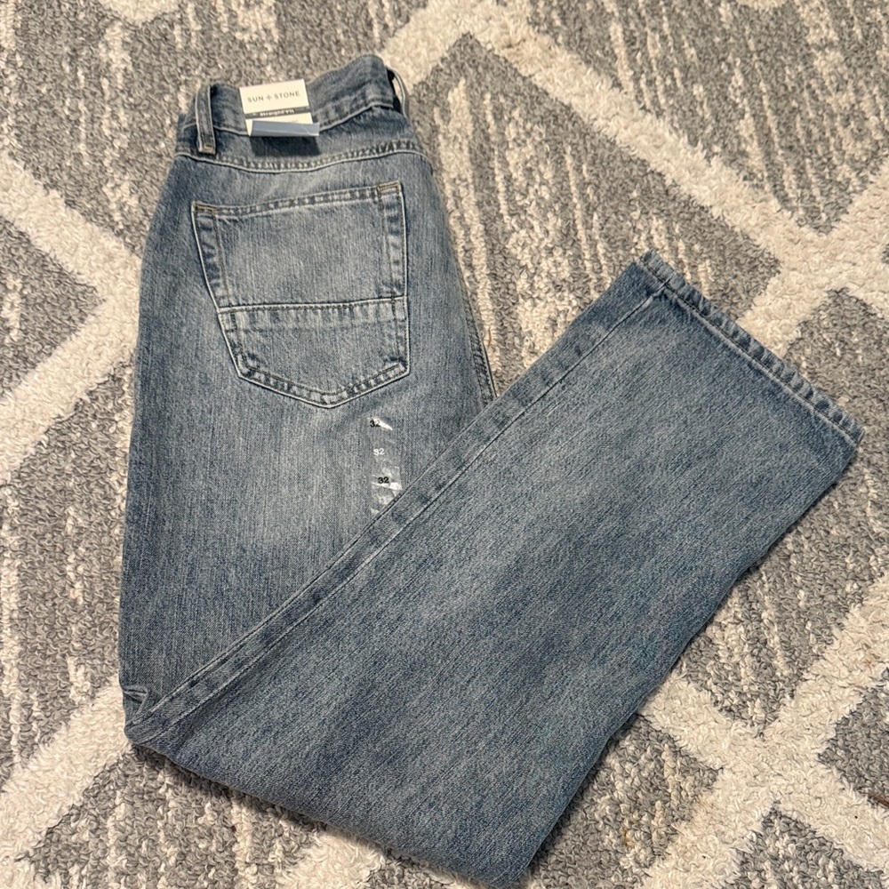 Nwt Sun stone vintage wash Blue Denim Jeans 32x30